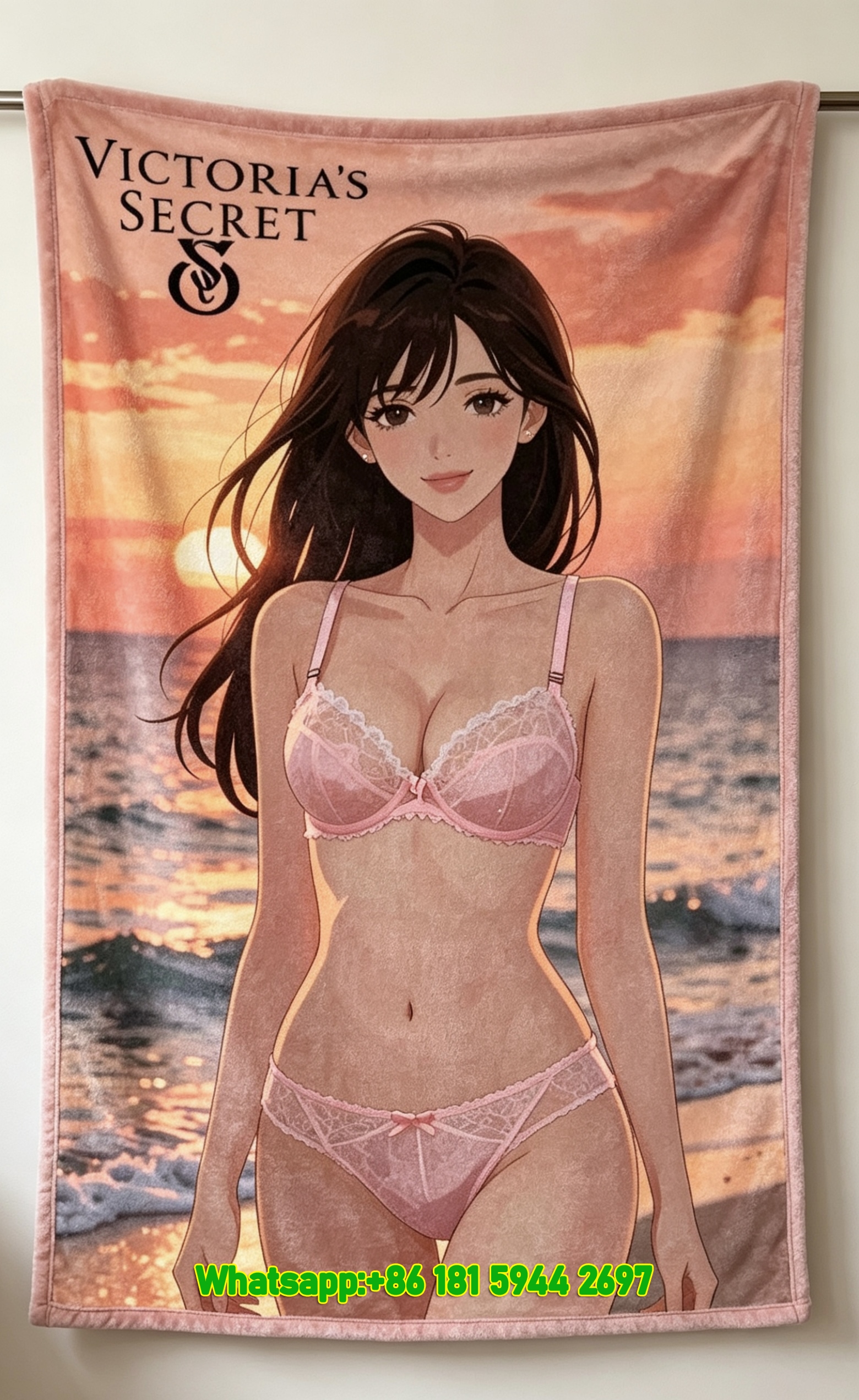 victoria's secret sunset flannel throw blanket for sofa V272